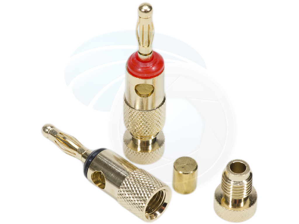 10pcs/lot audio speaker screw banana gold plate plugs connectors 4mm M